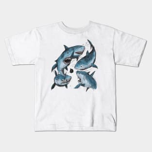 Mako Sharks Hand Drawn Kids T-Shirt